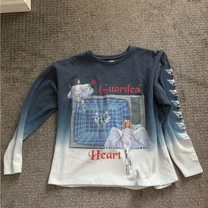 Boys Lie Blue and White Crew Neck Sweater Gradient Design